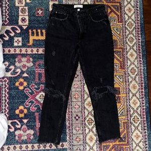 Abercrombie & Fitch Curve Love High Rise Skinny Jeans Black Ripped - 28/6R